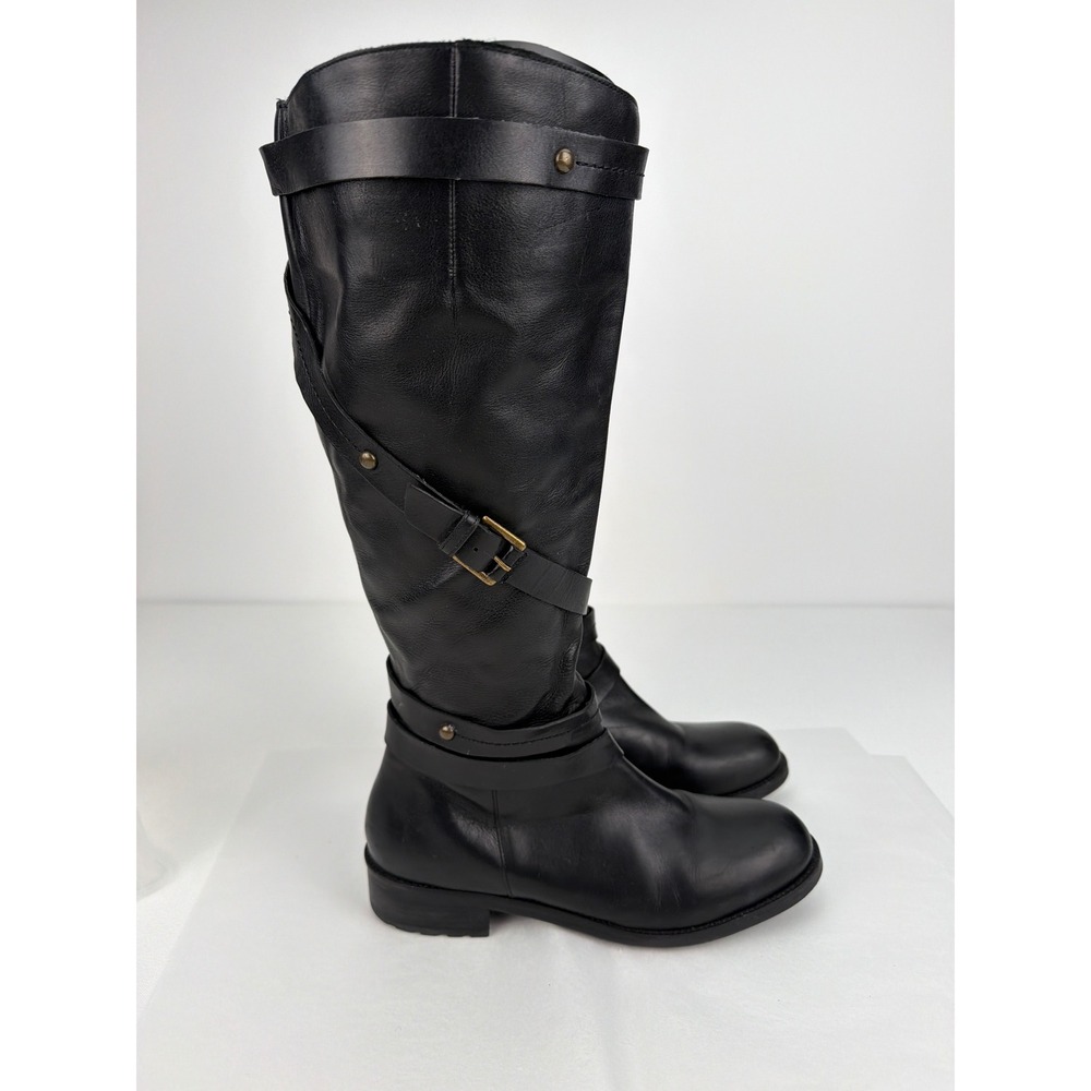 Schuler and Sons Philadelphia Tall Boots 10B Black Leather Harness Moto Riding